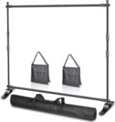 RRP £78.99 EMART 10 x 8ft/3x2.4m (W X H) Photo Backdrop Banner Stand Heavy Duty - Adjustable