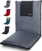 RRP £69.99 Malu Luxury Padded Floor Chair with Back Support- Foldable Chair with 5 Adjustable
