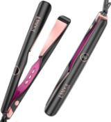 RRP £29.99 LANDOT Hair Straighteners and Curlers 2 in 1, Twist Flat Curling Iron Pro Multi-Styler