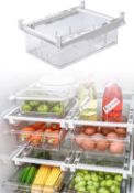 RRP £60 Set of 4 x Fridge/freezers Pull Out Drawers Bins Refrigerator Organizer Shelf Clear Pantry
