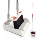 RRP £29.99 JEHONN Dustpan and Brush Set Long Handled, Tall 180 Degree Rotating Sweeping Brush,