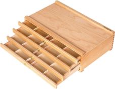 RRP £39.99 MEEDEN 4-Drawer Artist Supply Storage Box - Portable Foldable Multi-Function Beech Wood