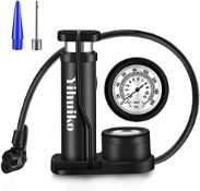 RRP £24 Set of 2 x Mini Bicycle Pump Bike Foot Pump 120 PSI Foot Activated Floor Pump with extra