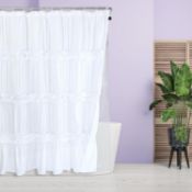 HIG Set of 2 Boho Shower Curtain with Clear Liner, Farmhouse Shower Curtain Set with PEVA Liner,