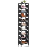 RRP £40 Set of 2 x Lighterday 10 Tiers Shoe Storage, Narrow Shoe Rack, Vertical Shoe Rack