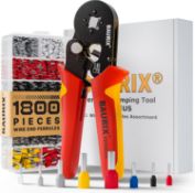 RRP £25.99 BAURIX® Ferrule Crimping Tool Kit [AWG 23-7] - Ergonomic Handle Wire Crimping Tool for