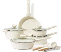 RRP £89.99 CAROTE 12PCS Pots and Pans Set with Non-Stick Coating,Induction Pans Set Kitchen Cookware