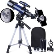 RRP £84.99 Telescope for Astronomy Adults, 400/70mm Refractor Telescope for Kids Beginners, Portable