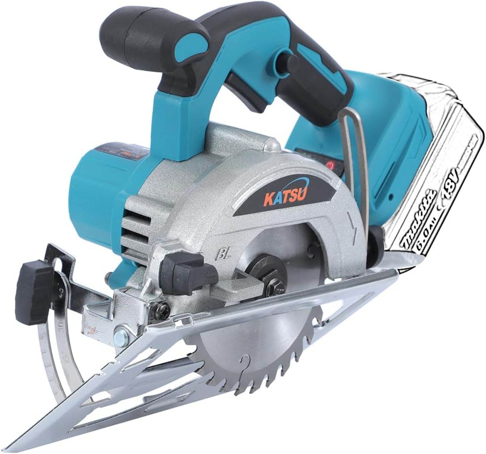 RRP £52.99 KATSU FIT-BAT Cordless Circular Saw 21V/18V Brushless Motor 125mm 5Inch Without