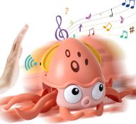 RRP £75 Set of 5 x Crawling Octopus Toy With Music and Light,Tummy Time Interactive Walking