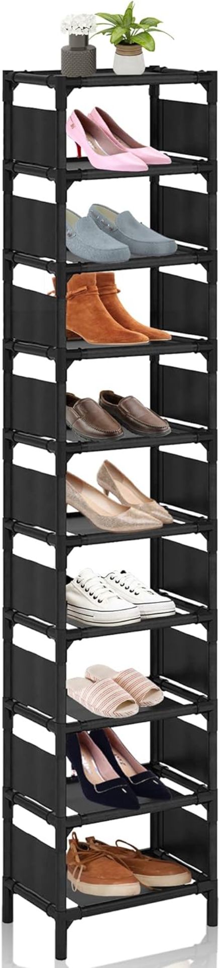 RRP £40 Set of 2 x Lighterday 10 Tiers Shoe Storage, Narrow Shoe Rack, Vertical Shoe Rack