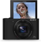 RRP £240 Sony DSC-WX500 Digital Compact High Zoom Travel Camera with 180 Degrees Tiltable LCD Screen