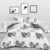 Bakumon Bedding Set King Bedding Duvet Cover and 2 Pillowcases Set Tropical Leaves Comforter Cover
