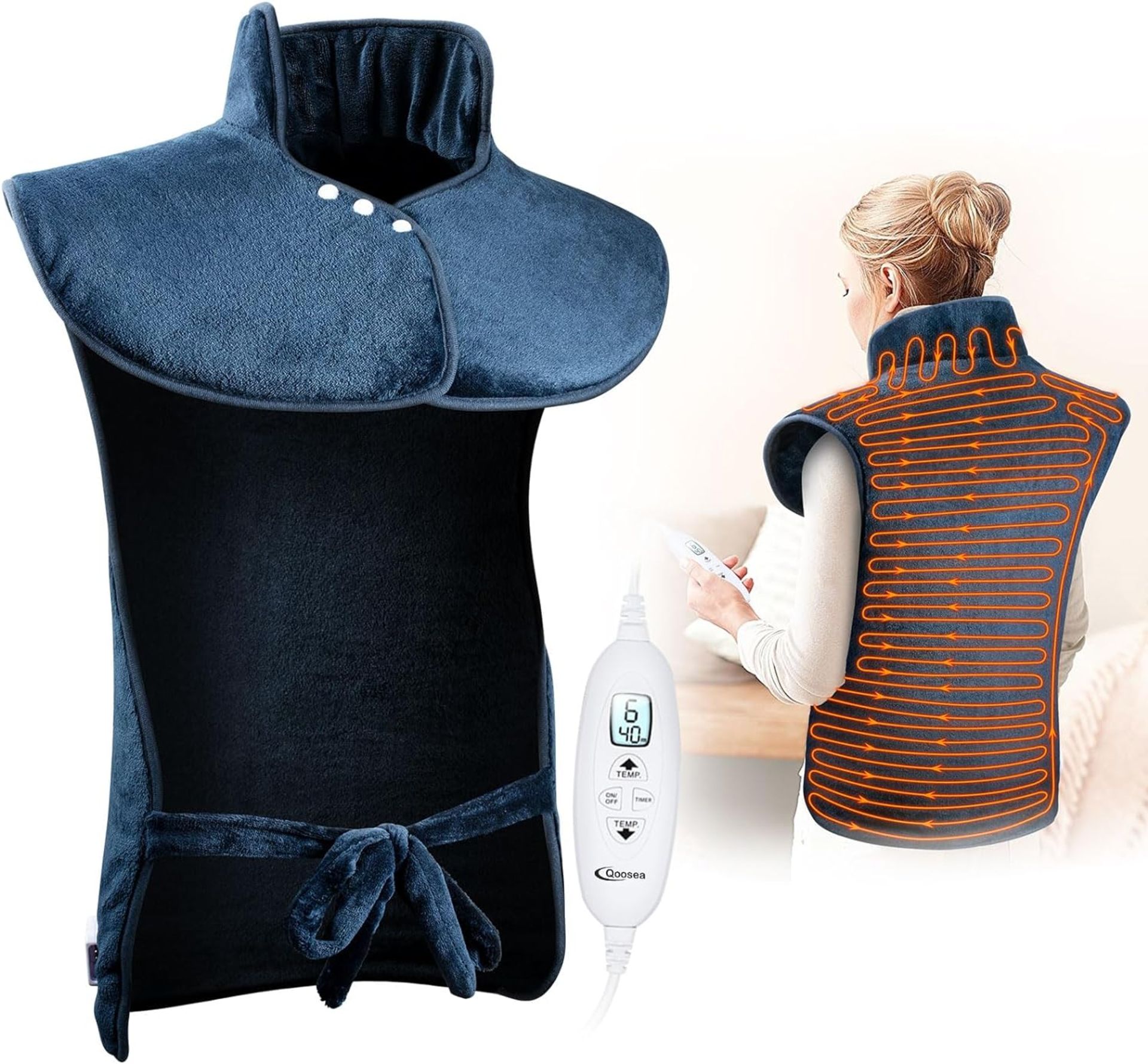 RRP £29.99 Olycism Heating Pad for Back Shoulder and Neck with Automatic Shut-Off Electric Heat