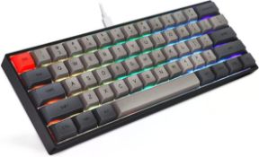 RRP £44.99 MIHIYIRY 61 Keys Mechanical Gaming Keyboard with Multicolored Pattern, 60% Compact Hot-
