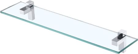 RRP £60 Set of 2 x KES Bathroom Shelf Glass 60CM Glass Shower Shelf Wall Mounted 8MM Extra-Thick