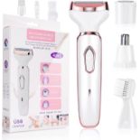 RRP £60 Set of 4 x ACWOO Cordless 4 in 1 Electric Lady Shaver for Women, Rechargeable Painless Razor