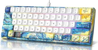 RRP £39.99 MIHIYIRY Gaming Keyboard,60% Wired Mechanical Keyboard,61 Keys Wired RGB LED Backlit