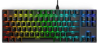 RRP £54.99 TEAM WOLF Teamwolf 87 Key Wireless Mechanical Keyboard 3 Device Multiple Methods