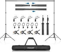 RRP £45.99 FUDESY Backdrop Stand Kit, 7x10Ft / 2.1x3m Heavy Duty Photo Video Studio Support