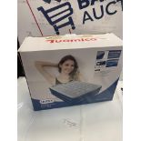 RRP £64.99 Tuomico Double Size Air Bed, Air Mattress Blow-up Bed with Built-in Electric pump