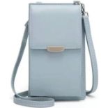 RRP £30 Set of 2 x Women's Crossbody Phone Bag PU Leather Phone Purse Multi Compartment Shoulder Bag