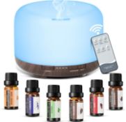 ACWOO Aromatherapy Diffuser Set, 500ml Aromatherapy Scented Diffuser Humidifier with Remote Control,