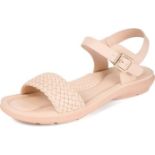 RRP £50 Set of 2 x Women's Open Toe Flat Sandals with Arch Support for Ladies,7 UK