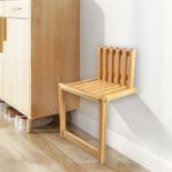 RRP £69.99 DALUOBO Wall Mounted Folding Chair Solid Bamboo Porch Chair Shoes Chair Stool Cabinet