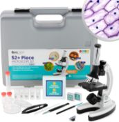 RRP £40.99 AmScope - Kids Microscope Science Kit, 120X-1200X Compound Microscope Set