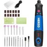 RRP £23.99 HERZO Cordless Rotary Tool,Mini Rotary Tool Kit 32 pcs Accessories 3.7V with Speed 5000-