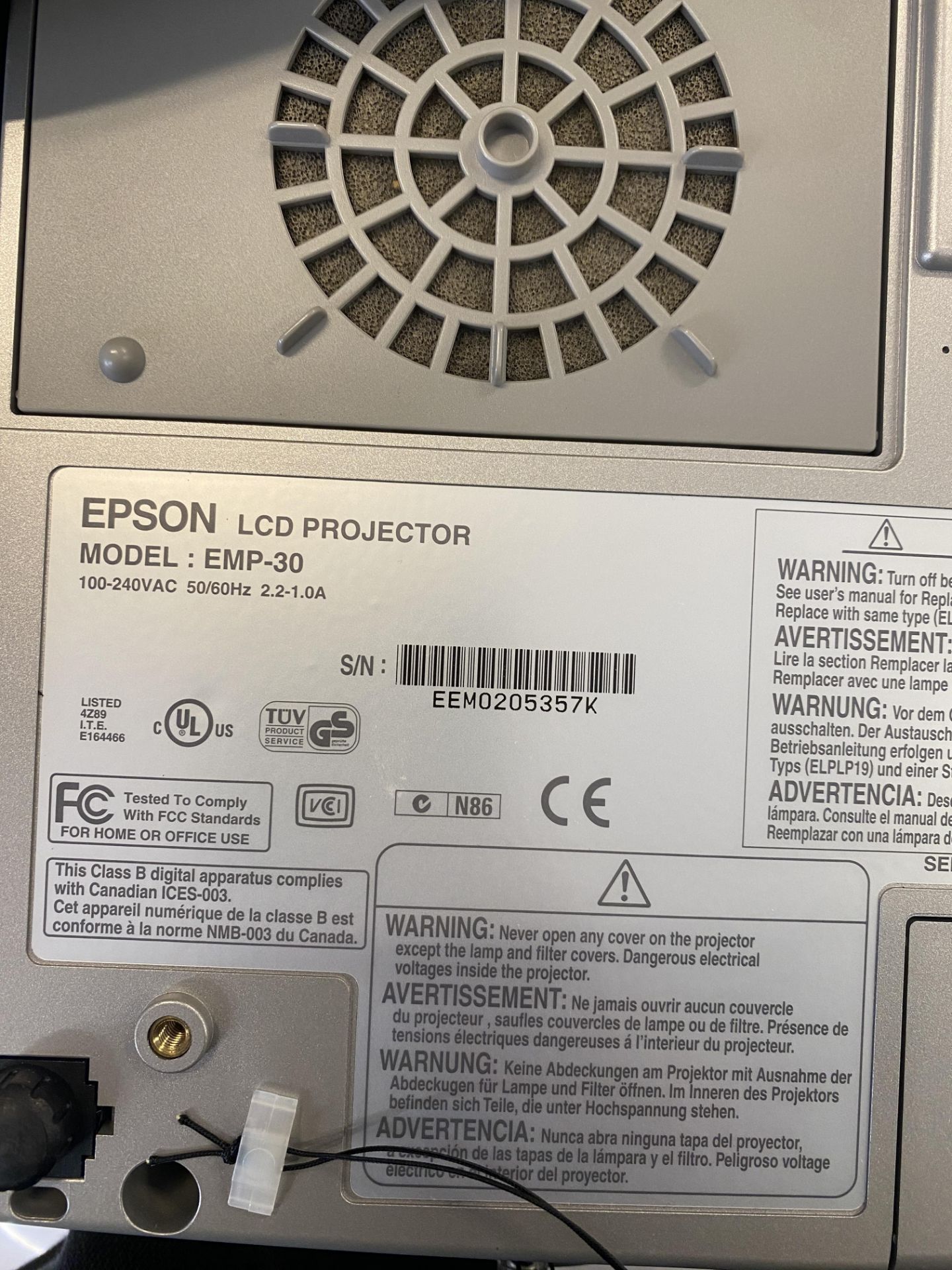 Epson EMP-30 LCD Projector - Image 5 of 5