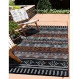 RRP £69.99 Green Decore Lightweight Reversible Stain Proof Plastic Outdoor Rug Tenet Black Brown,