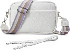 Crossbody Bag for Women, Leather Shoulder Bag & Handbag Women with 2 Adjustable Straps