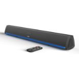 RRP £35.99 Audible Fidelity Soundbar, Bluetooth Sound Bar for TV and PC, Compact with RGB LED