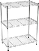 RRP £41.99 Simple Deluxe Heavy Duty 3-Shelf Shelving with Wheels,Height Ajustable Storage Units,