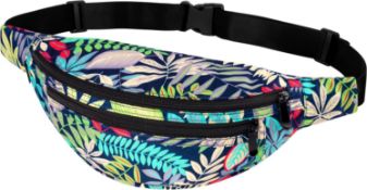 RRP £20 Set of 2 x Ryaco Bum Bag Waist Pack Unisex Water Resistant Fanny Pack 3 Pockets Workout
