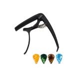 Set of 10 x Set of 5 x Guitar Capo Black Quick-Change Capo Free 4 Guitar Picks Guitar Clamp Capo for