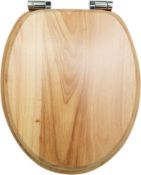 RRP £49.99 Fanmitrk Natural Solid Wood Toilet Seat-Wooden Toilet Seat,Toilet Seat Soft Close with