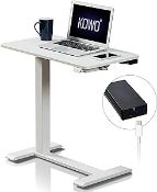 RRP £155 Electric Standing Desk on Wheels with Rechargeable Battery, Small Laptop Table for Bed &
