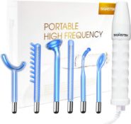 RRP £39.99 Signstek High Frequency Skin Therapy Machine With 6 Neon Argon Wands For Acne