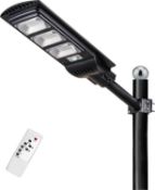 RRP £88.99 WERISE 600W Solar Street Light Outdoor with Motion Sensor 15000mAh 6500K Daylight LED