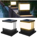 RRP £39.99 NATPOW Solar Post Lights 4-Pack Outdoor Garden Post Cap Lamp LED Light Waterproof