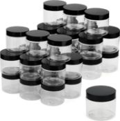 RRP £22.99 MUKCHAP 30 Pack 150ml Clear Plastic Jars with Lids, Round Empty Storage Jars
