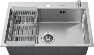 RRP £169.99 Lonheo Kitchen Sink - 26.8'' x 17.7'' Stainless Steel Single Bowl Sink with Drain