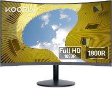 RRP £99 KOORUI 24 inch FHD Monitor - 1080P Curved Computer Monitor, 60Hz Gaming Monitor, 1800R LED