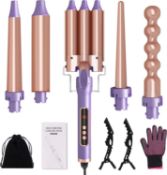 RRP £34.99 Hair Curler Waver, Curling Iron Wand Set 5 in 1, Beach Waver Hair Iron with