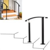 RRP £69.99 ybaymy Garden Grab Rail Outdoor Handrail for 1-3 Steps Adjustable Angle Transitional Hand