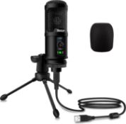 RRP £22.99 Veetop USB Microphone Metal Computer Condenser PC Mic for Gaming Podcasting Streaming