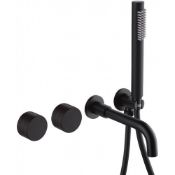 RRP £165 Matte Black Bathroom Bath Tap with Shower Handheld Mixer Shower Spout,Wall Mounted